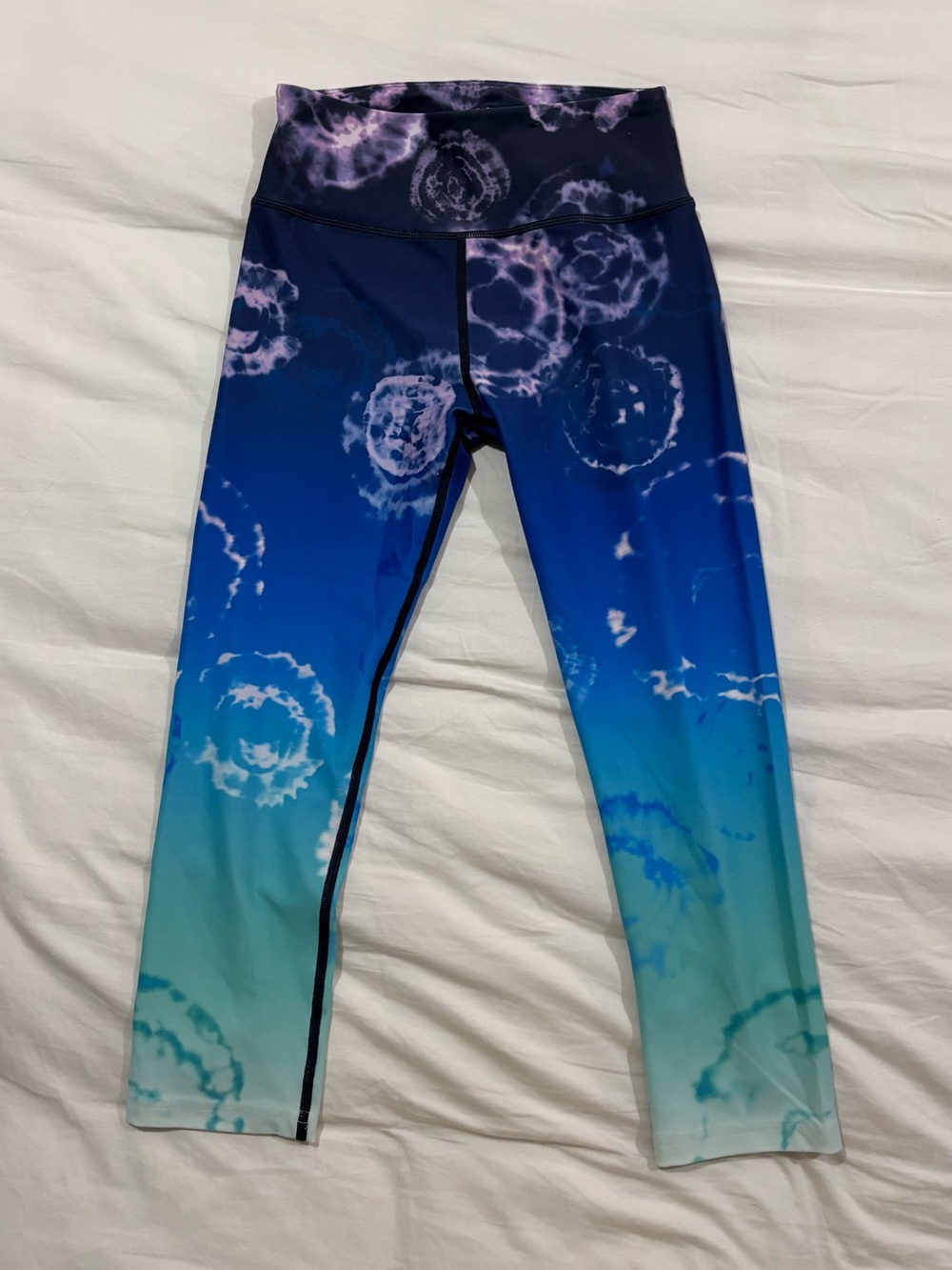 Fila Sport Navy and Pink Tie-Dye Active Leggings